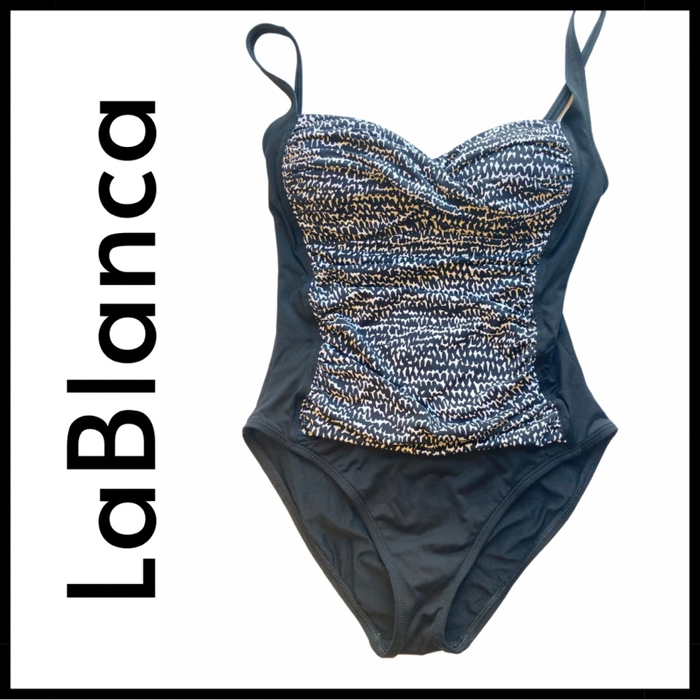 5/$18 LA BLANCA MATERNITY Ruched Front Swimsuit Size 4
